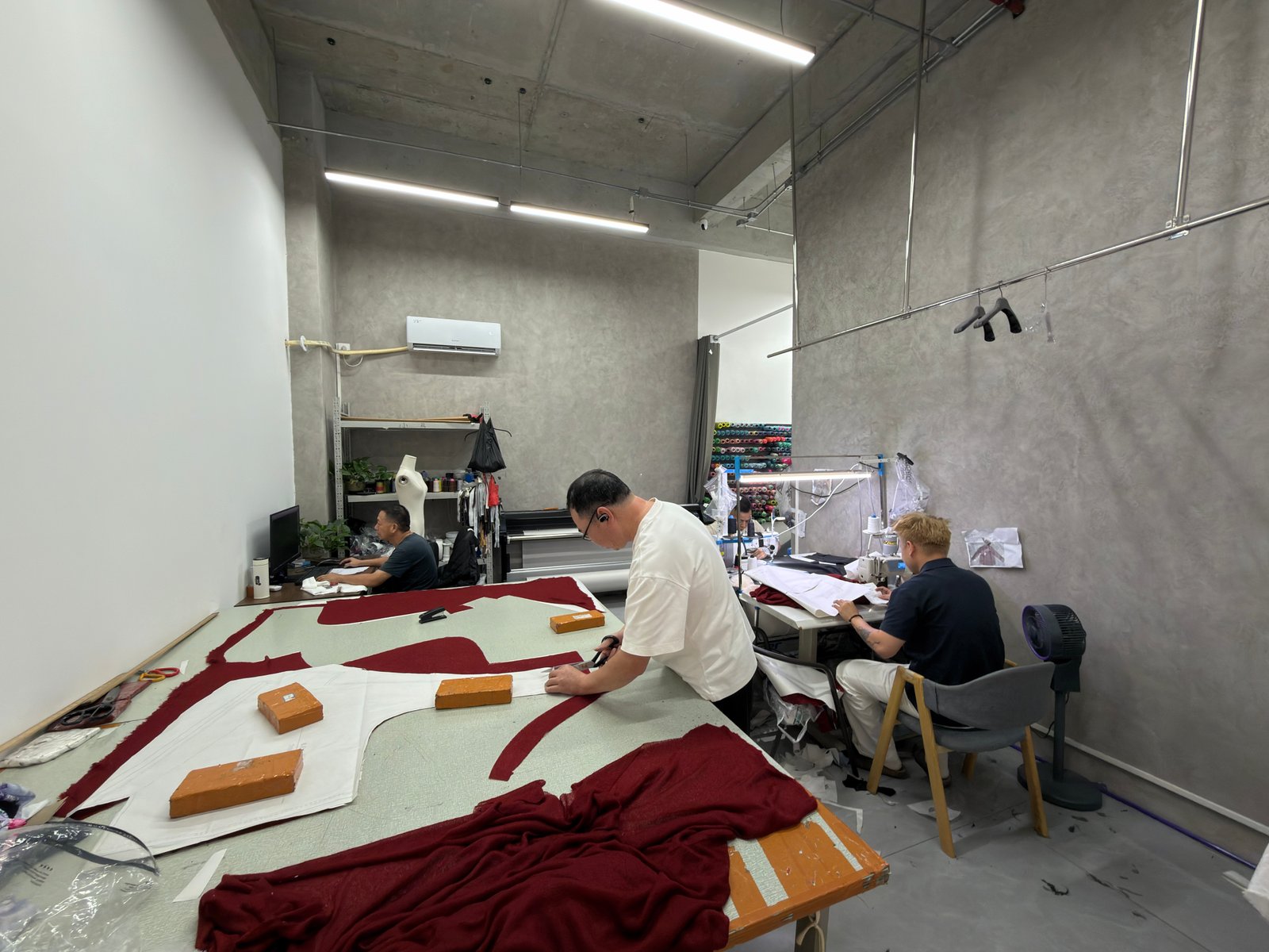 Real sample room and garment cutting work at HUYU Apparel