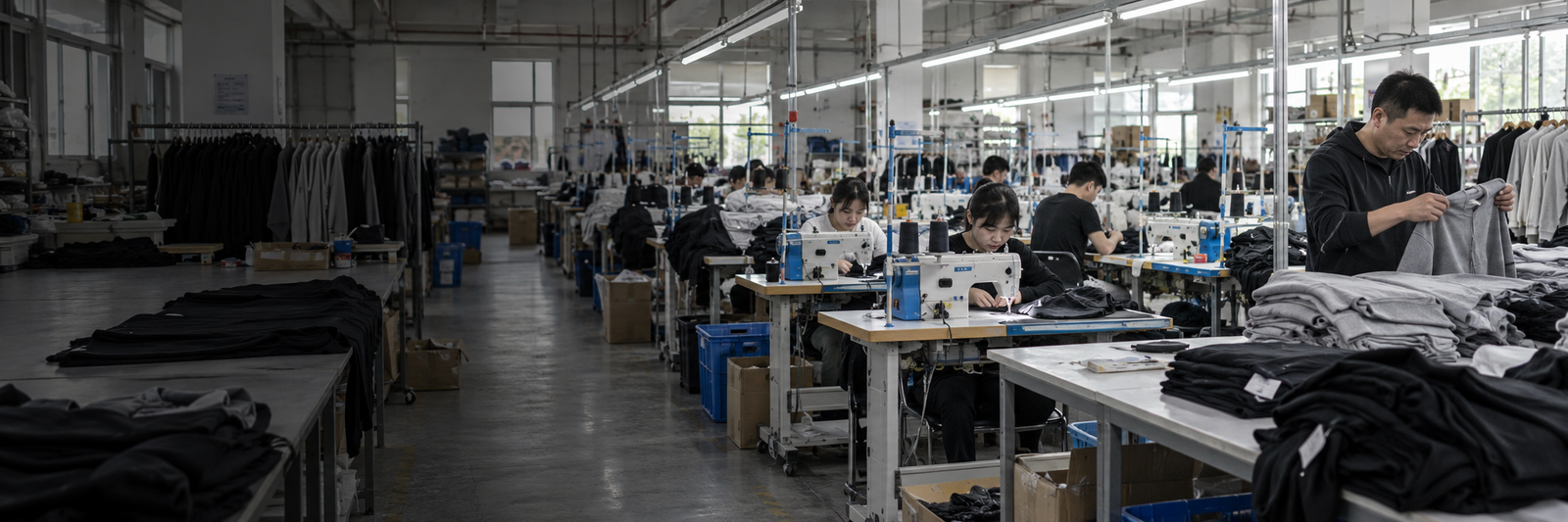 FOSHAN, CHINA · FOR FASHION BRANDS WORLDWIDECUSTOM CLOTHING MANUFACTURER IN CHINAFrom your first sample to bulk production, we help turn your design into a garment ready for your brand.OEM & ODM · PRIVATE LABEL · SAMPLING · BULK PRODUCTION